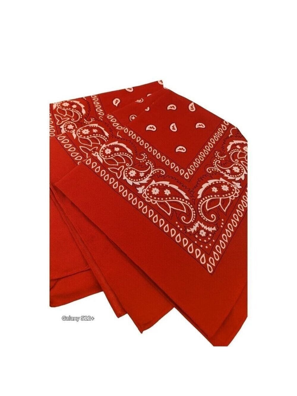 Red Colorful Bandanas 21x21 Inch Square Western Style Scarves Set of 4
